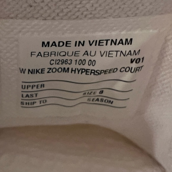 NIKE HyperZoom Court Sneaker size 8 women's - Picture 8 of 9